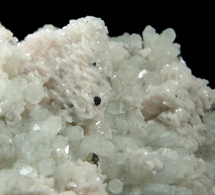 Dolomite over Calcite with Quartz from Naica District, Saucillo, Chihuahua, Mexico