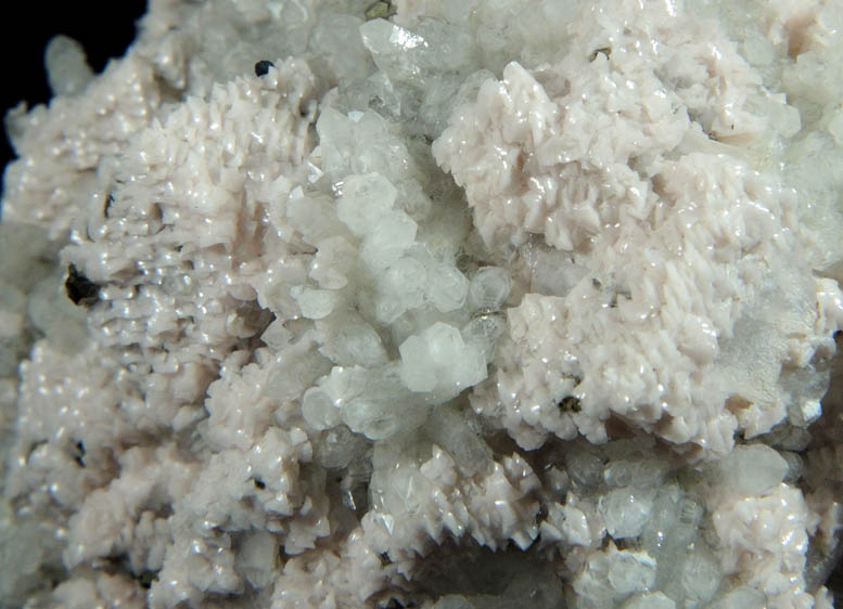 Dolomite over Calcite with Quartz from Naica District, Saucillo, Chihuahua, Mexico