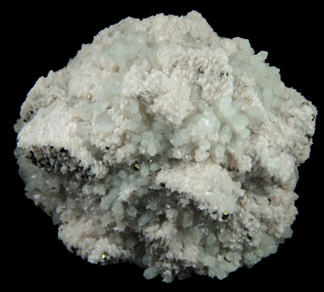 Dolomite over Calcite with Quartz from Naica District, Saucillo, Chihuahua, Mexico