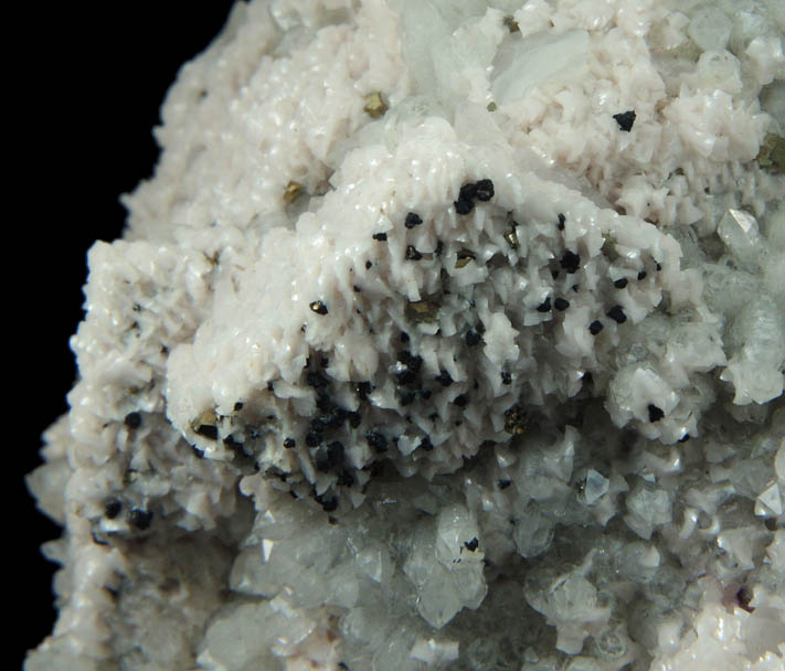 Dolomite over Calcite with Quartz from Naica District, Saucillo, Chihuahua, Mexico