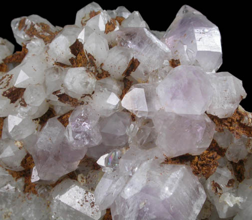 Quartz var. Amethyst on Milky Quartz from Intergalactic Pit, Deer Hill, Stow, Oxford County, Maine