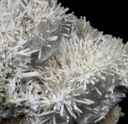 Natrolite over Calcite from Millington Quarry, Bernards Township, Somerset County, New Jersey