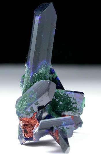 Azurite with Malachite from Touissit Mine, 21 km SSE of Oujda, Jerada Province, Oriental, Morocco