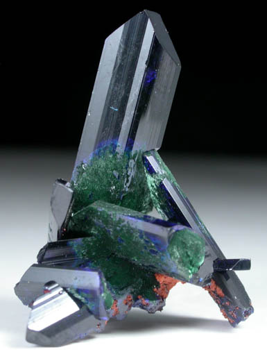 Azurite with Malachite from Touissit Mine, 21 km SSE of Oujda, Jerada Province, Oriental, Morocco