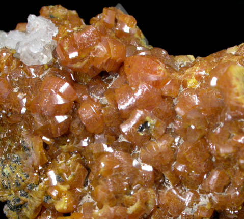 Mimetite var. Campylite on Quartz from Drygill, Caldbeck Fells, Cumberland, England