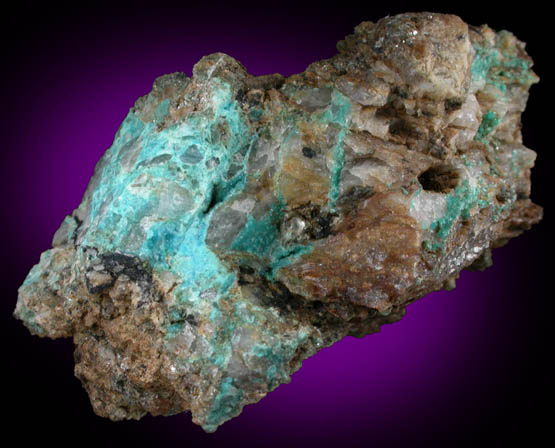 Turquoise Crystals on Quartz from Bishop Mine, Lynch Station, Campbell County, Virginia