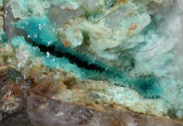 Turquoise Crystals on Quartz from Bishop Mine, Lynch Station, Campbell County, Virginia