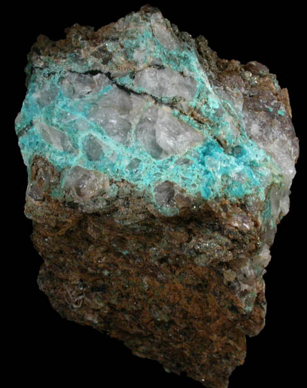 Turquoise Crystals on Quartz from Bishop Mine, Lynch Station, Campbell County, Virginia