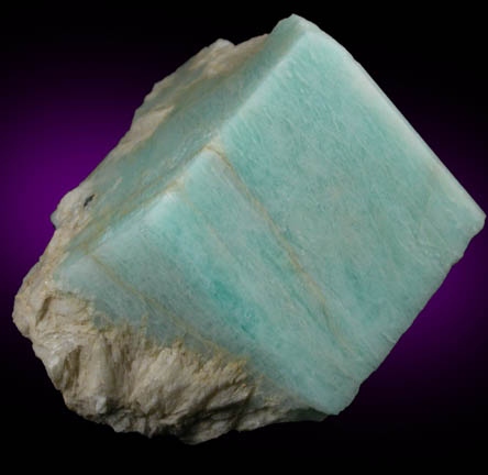 Microcline var. Amazonite (Manebach Law Twin) from Crystal Peak area, 6.5 km northeast of Lake George, Park-Teller Counties, Colorado