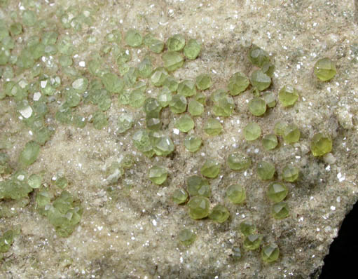 Andradite var. Demantoid Garnet from Concordia, Piedra Parada, near Las Vigas, Tatatila, Veracruz, Mexico