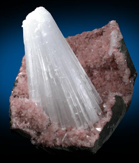 Scolecite on Heulandite from Nashik District, Maharashtra, India