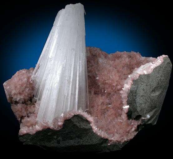 Scolecite on Heulandite from Nashik District, Maharashtra, India