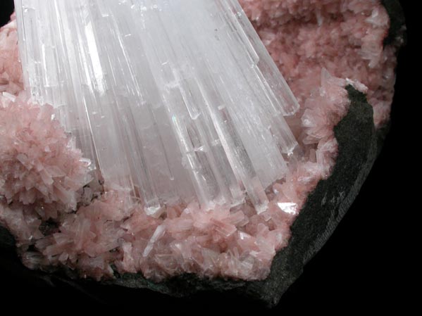 Scolecite on Heulandite from Nashik District, Maharashtra, India