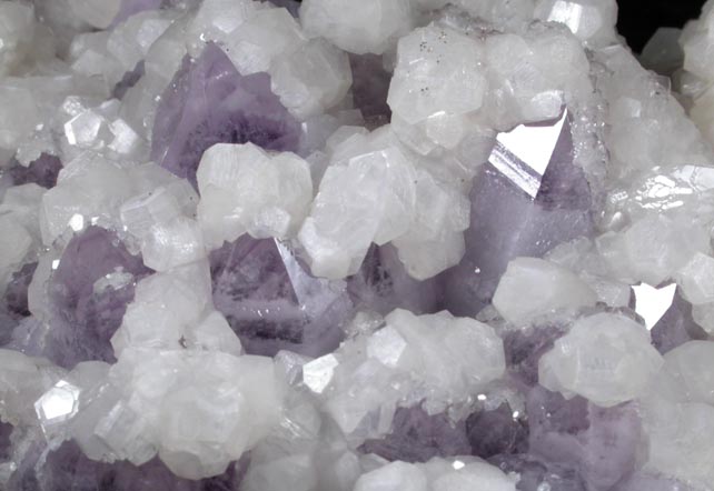 Calcite over Amethyst Quartz from Veta Madre Mining District, Guanajuato, Mexico