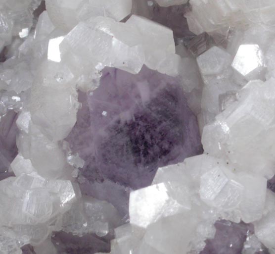 Calcite over Amethyst Quartz from Veta Madre Mining District, Guanajuato, Mexico