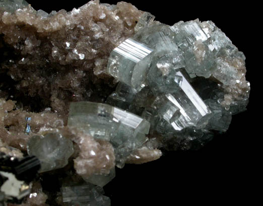 Fluorapatite, Siderite, Arsenopyrite from Panasqueira Mine, Barroca Grande, 21 km. west of Fundao, Castelo Branco, Portugal
