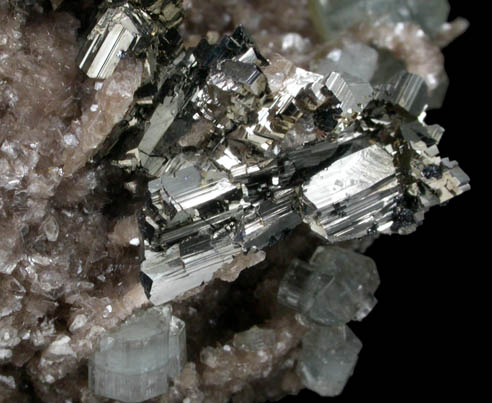 Fluorapatite, Siderite, Arsenopyrite from Panasqueira Mine, Barroca Grande, 21 km. west of Fundao, Castelo Branco, Portugal