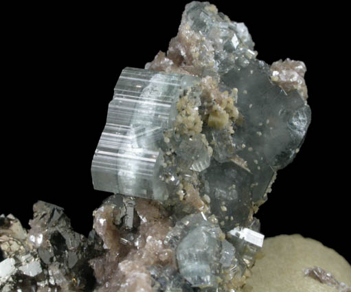 Fluorapatite, Siderite, Arsenopyrite from Panasqueira Mine, Barroca Grande, 21 km. west of Fundao, Castelo Branco, Portugal
