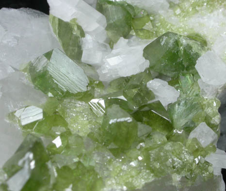 Andradite var. Demantoid on Quartz from Antetezambato, Ambanja, Antsiranana Province, Madagascar