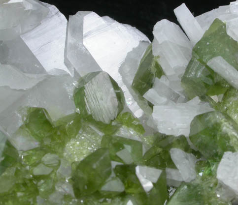 Andradite var. Demantoid on Quartz from Antetezambato, Ambanja, Antsiranana Province, Madagascar