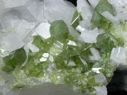 Andradite var. Demantoid on Quartz from Antetezambato, Ambanja, Antsiranana Province, Madagascar