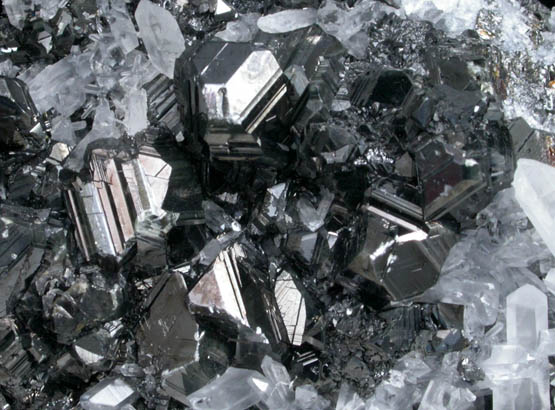 Sphalerite and Pyrite on Quartz from Huanzala Mine, Huallanca District, Huanuco Department, Peru