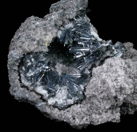 Stibnite in Quartz from Cavnic Mine (Kapnikbanya), Maramures, Romania