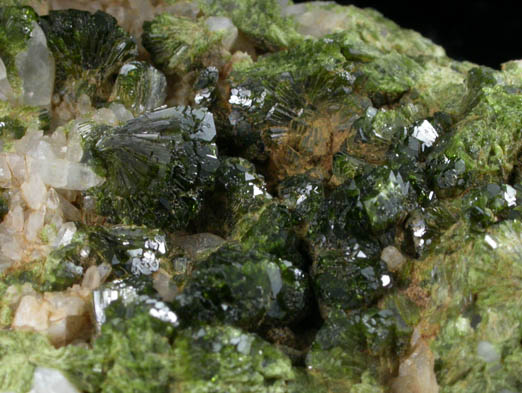 Epidote on Quartz from Imilchil, High Atlas Mountains, Errachidia Province, Morocco