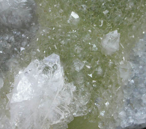 Apophyllite over hemispherical Fluorite from 	Mahoda, Maharashtra, India