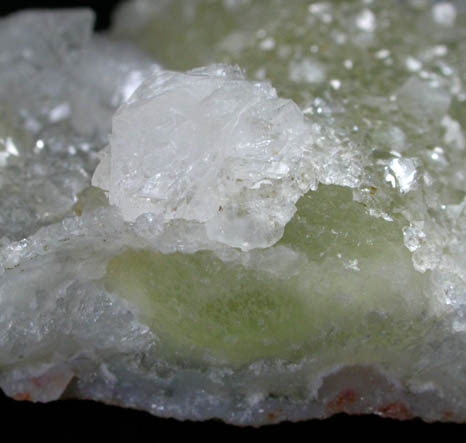 Apophyllite over hemispherical Fluorite from 	Mahoda, Maharashtra, India