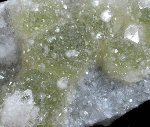 Apophyllite over hemispherical Fluorite from 	Mahoda, Maharashtra, India