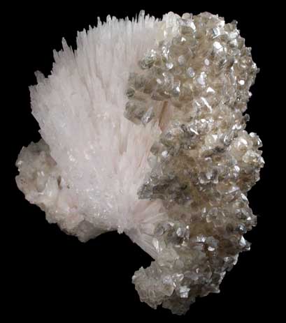 Scolecite with Calcite from Nashik District, Maharashtra, India