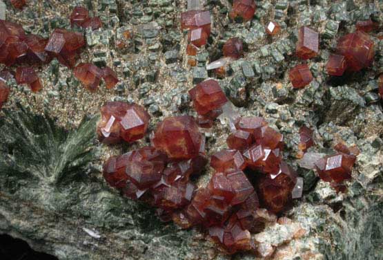 Andradite Garnet on Hedenbergite from Mega Xhorio, Serifos Island, Greece