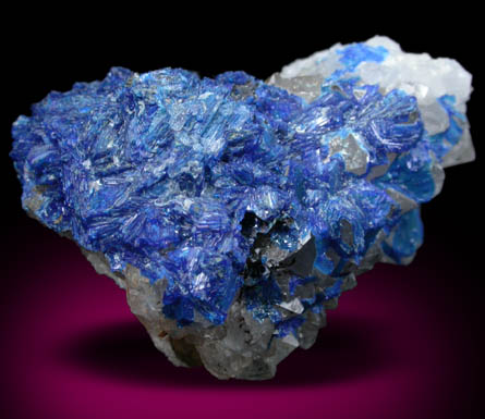 Linarite on Quartz from Hansonburg District, 8.5 km south of Bingham, Socorro County, New Mexico