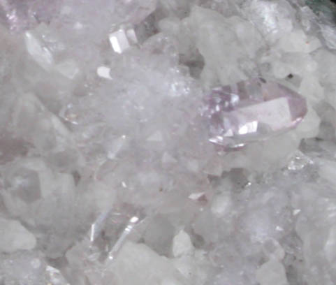 Quartz var. Amethyst with Calcite from Upper Cole Shaft, Bisbee, Warren District, Cochise County, Arizona