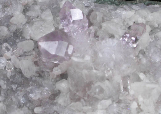 Quartz var. Amethyst with Calcite from Upper Cole Shaft, Bisbee, Warren District, Cochise County, Arizona