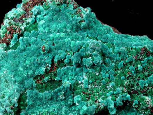 Rosasite on Malachite from Mina Ojuela, Mapimi, Durango, Mexico