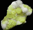 Sulfur over Aragonite from Cianciana, Agrigento Province, Sicily, Italy