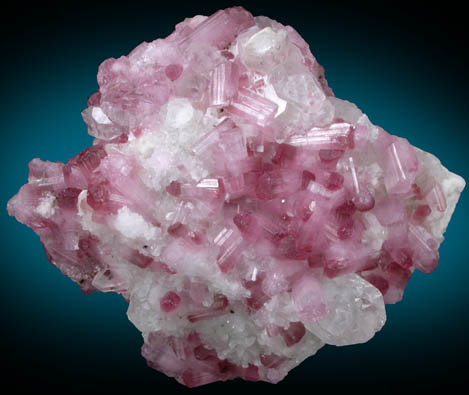 Elbaite var. Rubellite Tourmaline with Quartz from Pyi-Gyi-Taung Mountain, near Let-Pan-Hla, Mandalay, Myanmar (Burma)