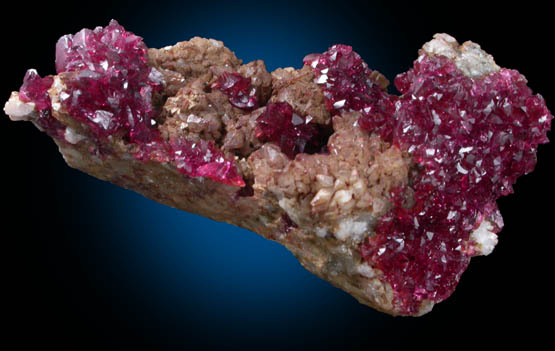 Roselite on Calcite from Bou Azzer District, Anti-Atlas Mountains, Tazenakht, Ouarzazate, Morocco