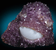 Quartz var. Amethyst over hemispherical Agate Eye from Irai, Rio Grande do Sul, Brazil