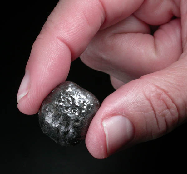 Diamond (71.64 carat dark-gray cubic crystal) from Botswana