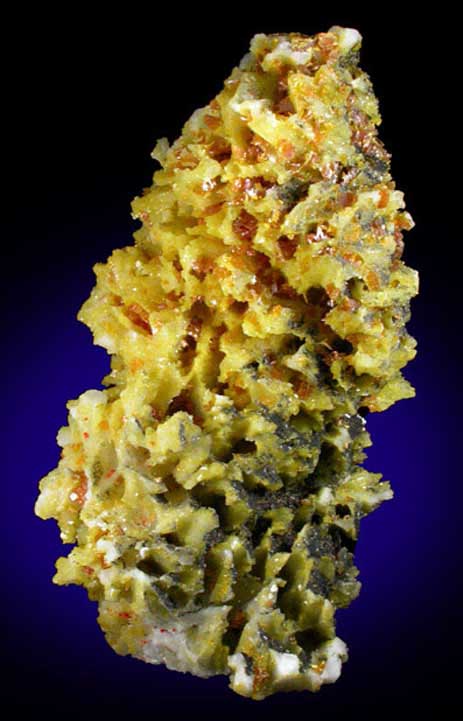 Sulfur, Orpiment, Realgar on Calcite from Jiepaiyu Mine, Shimen, Hunan, China