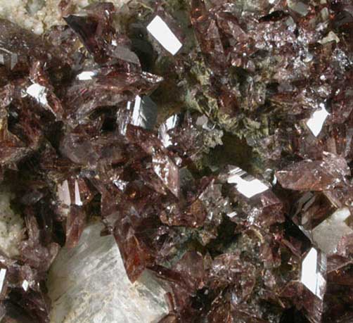 Axinite-(Fe) with Orthoclase var. Adularia from Bourg d'Oisans, Isere, Dauphine Region, Rhone-Alpes, France (Type Locality for Axinite-(Fe))