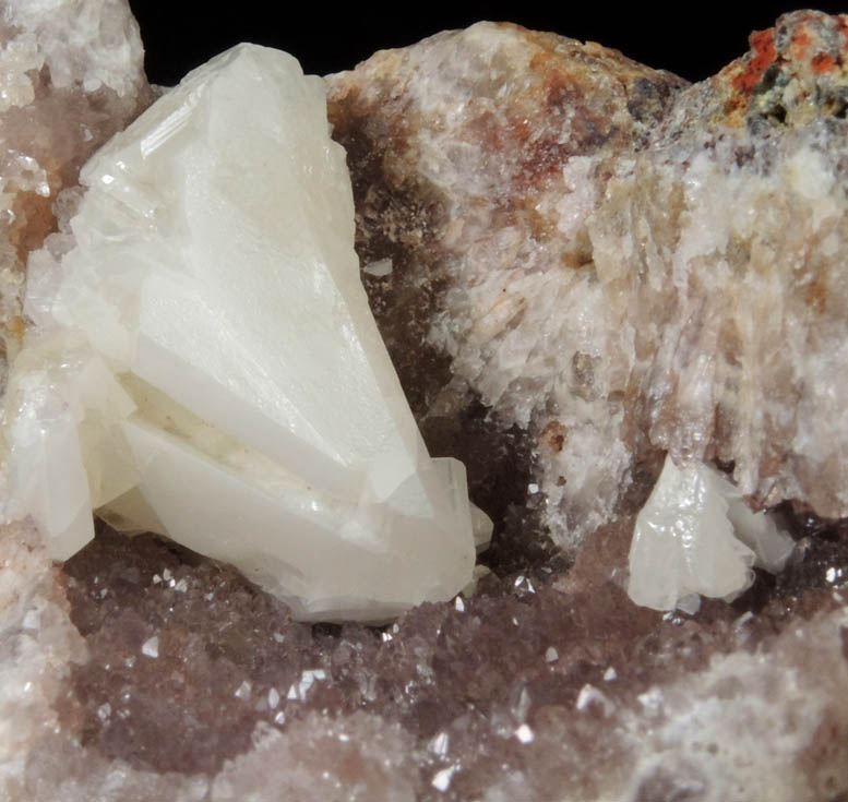 Cerussite on Quartz from Grand Reef Mine, Aravaipa District, Graham County, Arizona