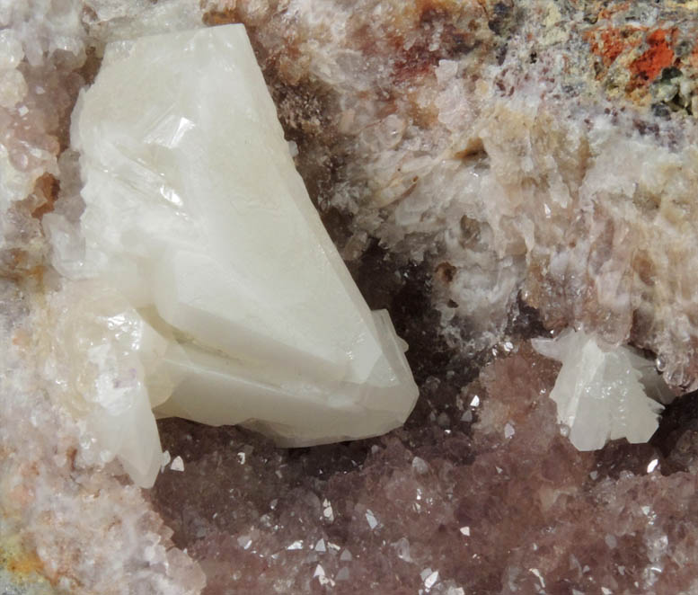 Cerussite on Quartz from Grand Reef Mine, Aravaipa District, Graham County, Arizona