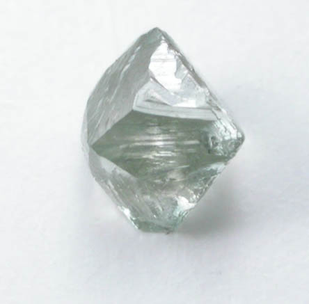 Diamond (0.26 carat cuttable green octahedral crystal) from Vaal River Mining District, Northern Cape Province, South Africa