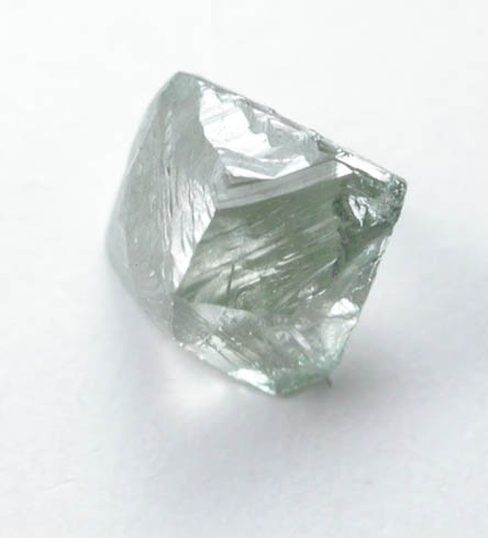 Diamond (0.26 carat cuttable green octahedral crystal) from Vaal River Mining District, Northern Cape Province, South Africa