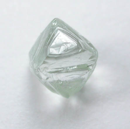 Diamond (0.25 carat cuttable green octahedral crystal) from Vaal River Mining District, Northern Cape Province, South Africa