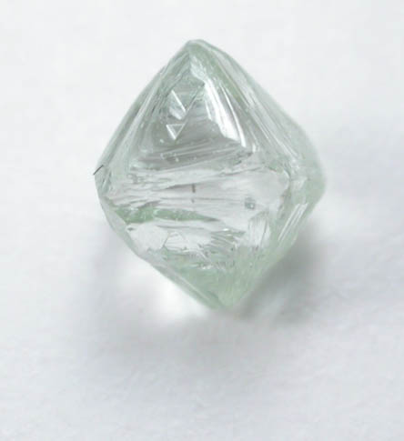 Diamond (0.25 carat cuttable green octahedral crystal) from Vaal River Mining District, Northern Cape Province, South Africa